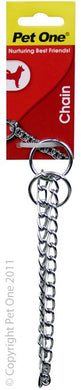 Pet One Chain Check Collar Silver 40cm 2mm