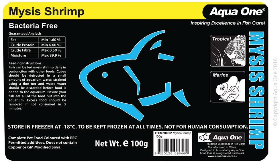Aqua One 90022 Mysis Shrimp Frozen