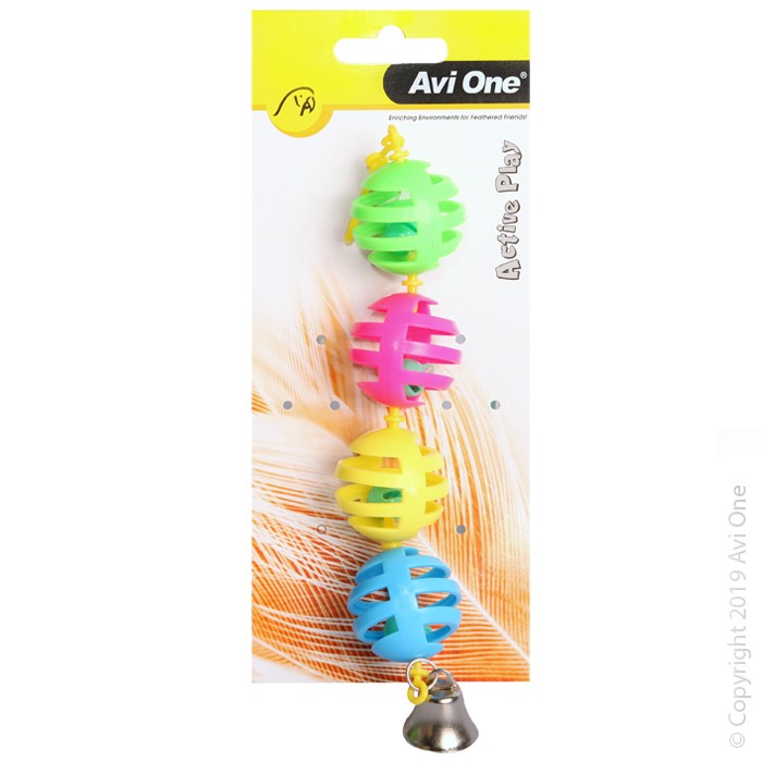 Avi One Bird Toy Geo Balls w bell