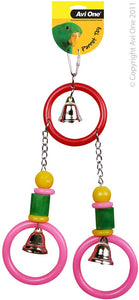 Avi One Bird Toy Acrylic 3 Rings/3 Bells 25.5Cm L