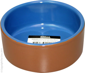 Pet One Bowl Blue Glazed 11.7Cm Dia 450ml