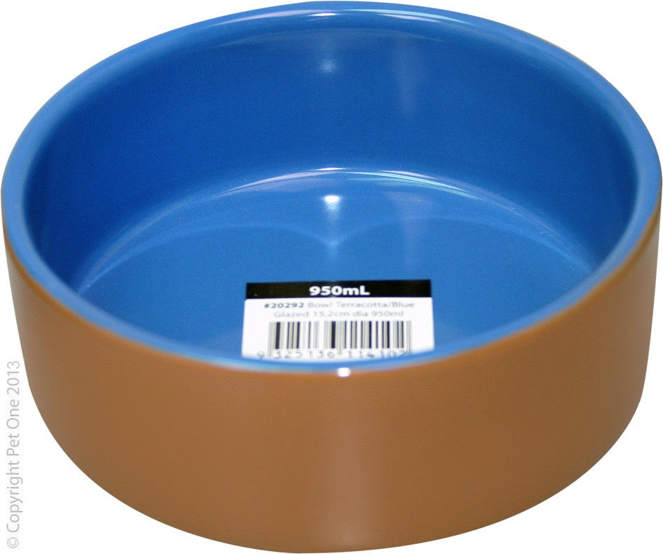 Pet One Bowl Blue Glazed 15.2Cm 950Ml