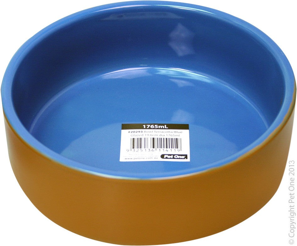Pet One Bowl Blue Glazed 19.6Cm 1.765L
