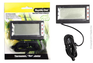 Repti One Thermometer Hygrometer Reptile External With Probe And Min Max Lcd