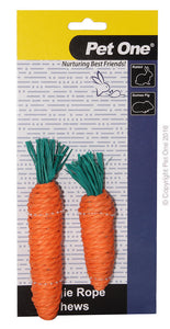 Pet One Veggie Rope Chew Carrot Twin Pack