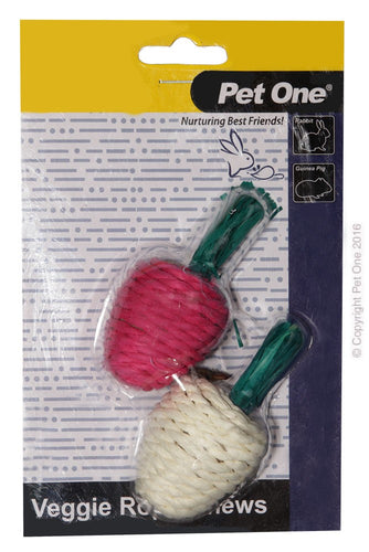 Pet One Veggie Rope Chew Radish Twin Pack