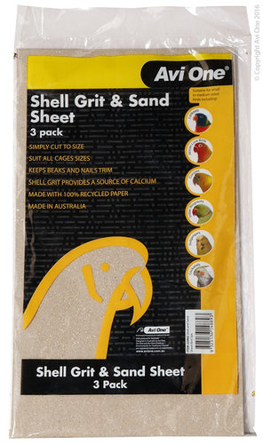 Avi One Shell Grit And Sand Sheet Bird 3pk