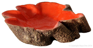 Aqua One Hermit Crab Tree Stump Bowl Orange Large 14 x10x3Cm