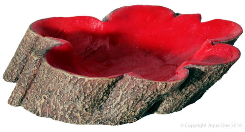 Aqua One Hermit Crab Tree Stump Bowl Red Large 14 x10x3Cm
