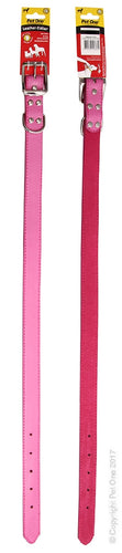 Pet One Collar Leather 30cm Pink