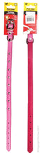 Pet One Collar Leather Single Row Studded Pink