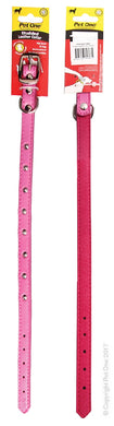 Pet One Collar Leather Single Row Studded Pink