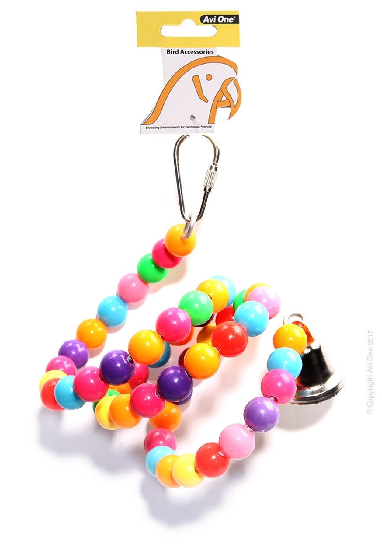 Avi One Bird Toy Coloured Beads Twister Bell 72Cm