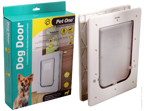 Pet One Dog Door For Timber Doors Dogs Up To 9Kg Small