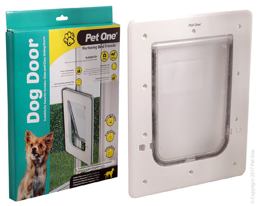 Pet One Dog Door For Glass And Screen Doors Dogs Up To 9Kg Small
