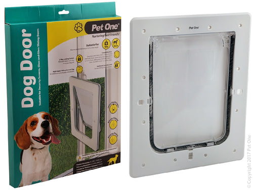 Pet One Dog Door For Glass And Screen Doors Dogs Up To 16Kg Medium