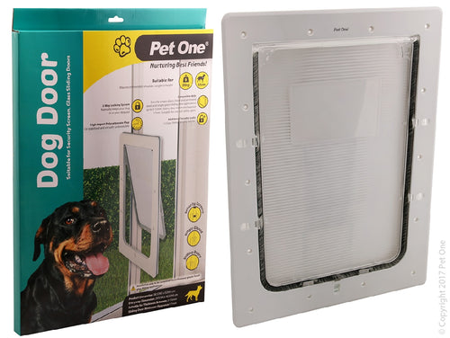 Pet One Dog Door For Glass And Screen Doors Dogs Up To 25Kg Large