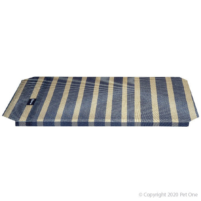 Pet One Leisure Raised Dog Bed Replacement Mat Charcoal/Wheat Stripes 114cm