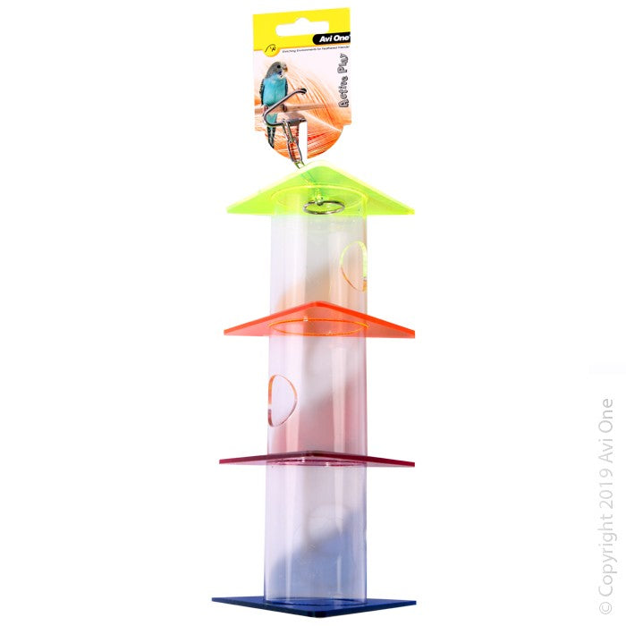 Avi One Parrot Toy Acrylic Foraging Triangles Stack Large 34cm