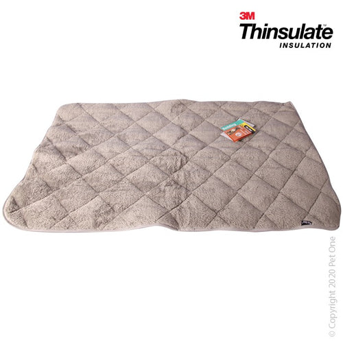 Pet One Leisure Raised Dog Bed WarmZone Mattress Topper 106x62 Grey Plush