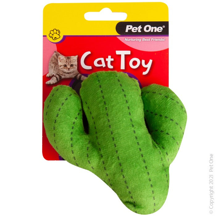 Pet One Cat Toy Plush Cactus Green 11.5 cm