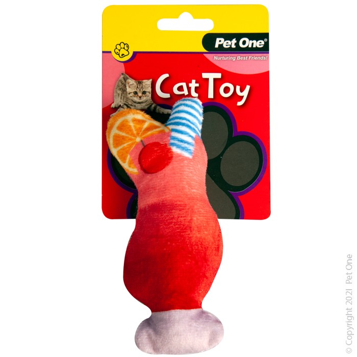 Pet One Cat Toy Plush Meowjito Red 14 cm