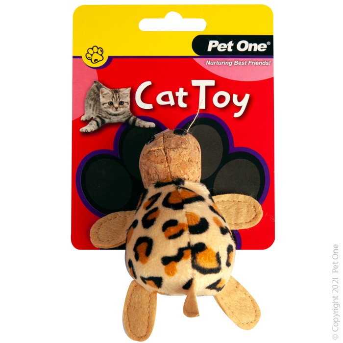 Pet One Cat Toy Plush Leopard Tortoise 10.5 cm