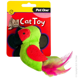 Pet One Cat Toy Plush Parrot Green 10 cm