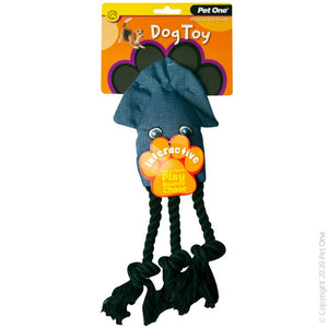 Pet One Dog Toy Interactive Squid Blue 31cm
