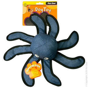Pet One Dog Toy Interactive Octopus Blue 32cm