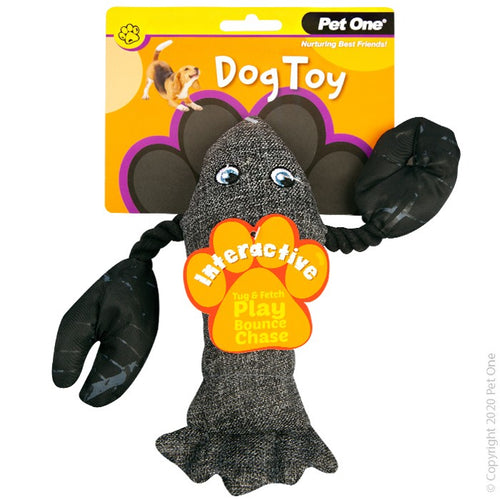 Pet One Dog Toy Interactive Lobster Grey 29.3cm