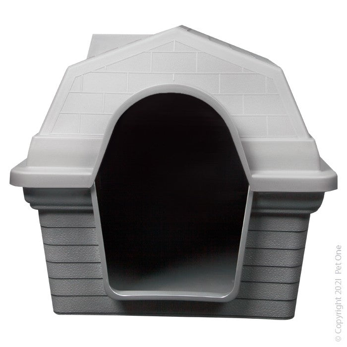 Pet One Plastic Kennel Small 69Cm X 56Cm X52 Cm Grey *Available In Store or Free Local Deliver Only*