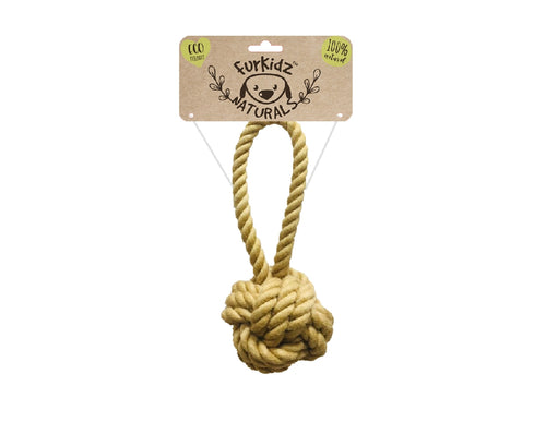 Natures Choice Jute Sling Ball Toy 16cm (85-95gm)