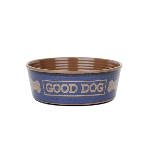 Barkley & Bella Bowl Melamine Good Dog Indigo Medium