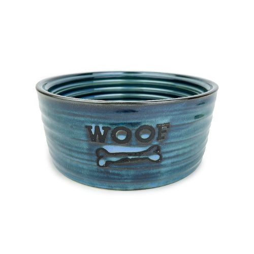 Barkley & Bella Bowl Ceramic Woof Glazed Blue Large