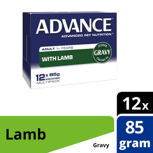 Pack Of Advance Cat Adult Lamb & Gravy Pouch 85G