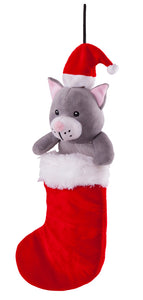 Kazoo Christmas Cat In Stocking - Large