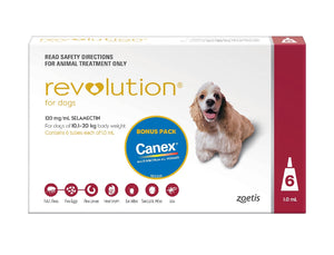 Revolution Dog 120mg 10.1 - 20kg (Red) 3 Pack incl. Canex Tabs