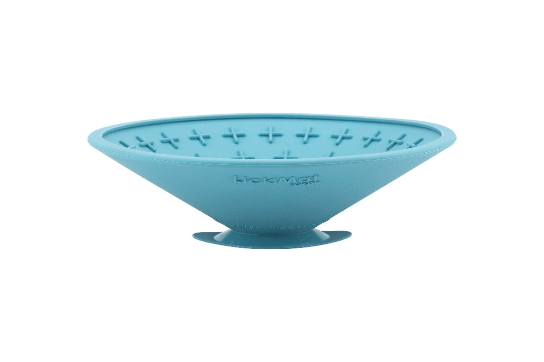 LickiMat Splash Wall & Floor Suction Slow Feeder Dog Bowl - Blue