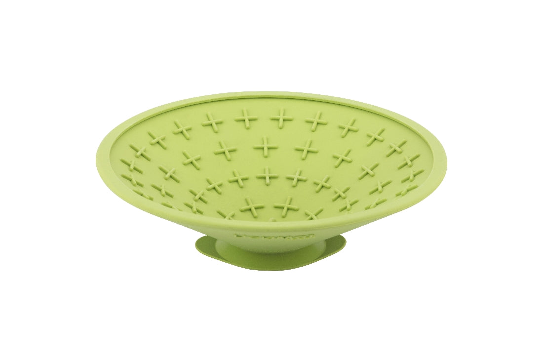 LickiMat Splash Wall & Floor Suction Slow Feeder Dog Bowl - Green