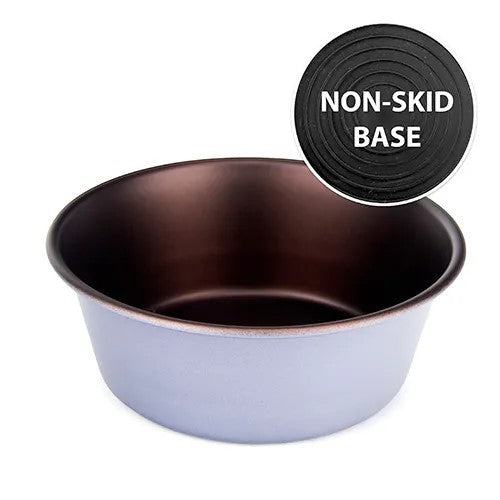 Bainbridge Dog Bowl Stainless Steel Non-Skid - Grey & Copper