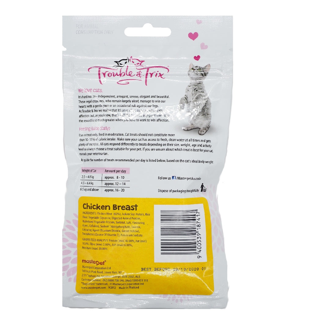 Trouble & Trix Cat Treat Chicken Breast 85G