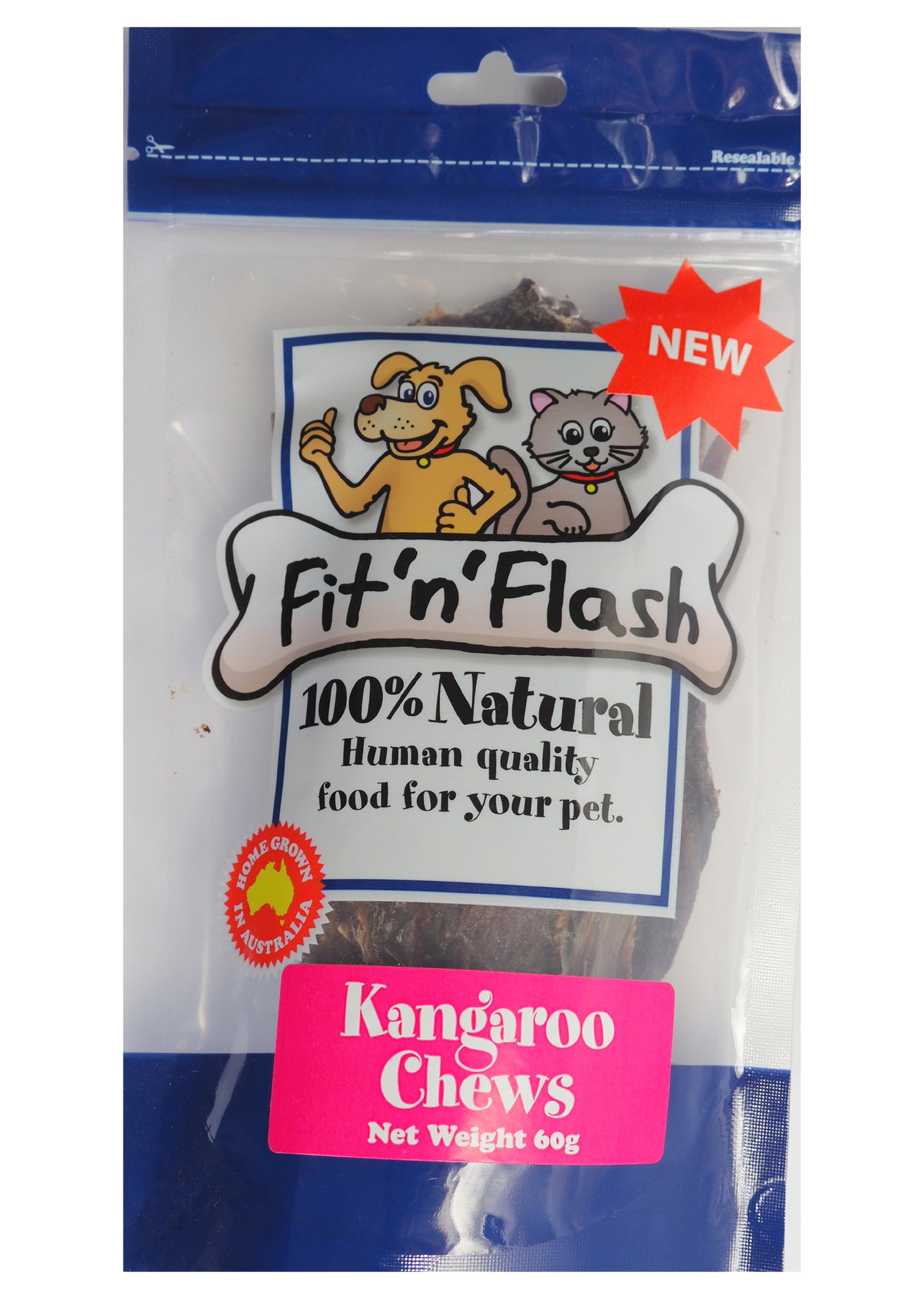Fit 'n' flash Kangaroo chews 60gm 4 PACK BULK BUY. Save $4.00