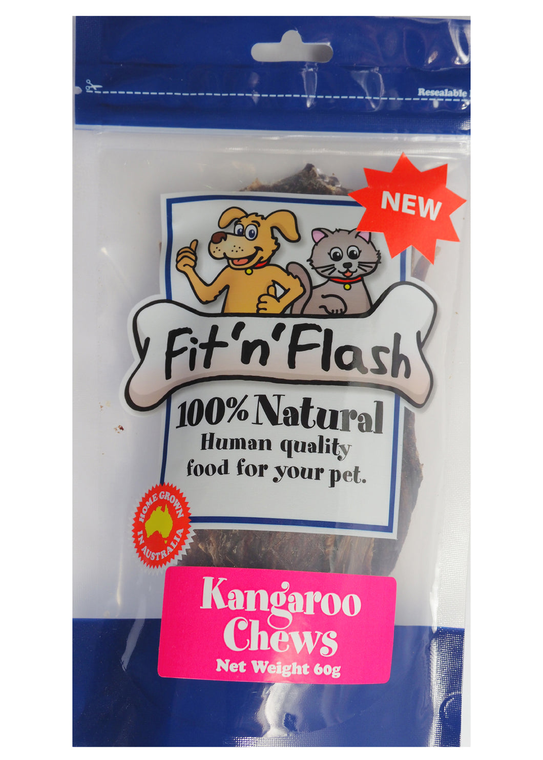 Fit 'n' flash Kangaroo chews 60gm 4 PACK BULK BUY. Save $4.00
